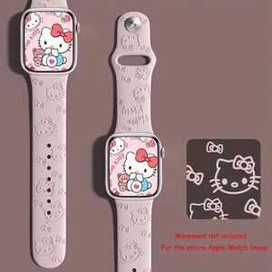 NEW SANRIO HELLO KITTY Pink Silicone Embossed Band for Apple Watch 38/40/41